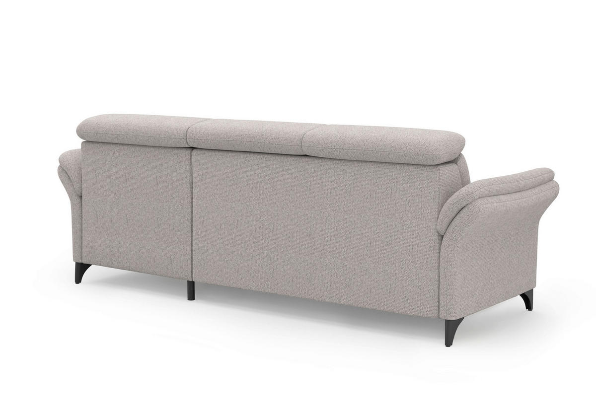 ECKSOFA GLENDALE E Silberfarben Chenille  - Silberfarben/Schwarz, KONVENTIONELL, Textil/Metall (253/166cm) - Sit & More