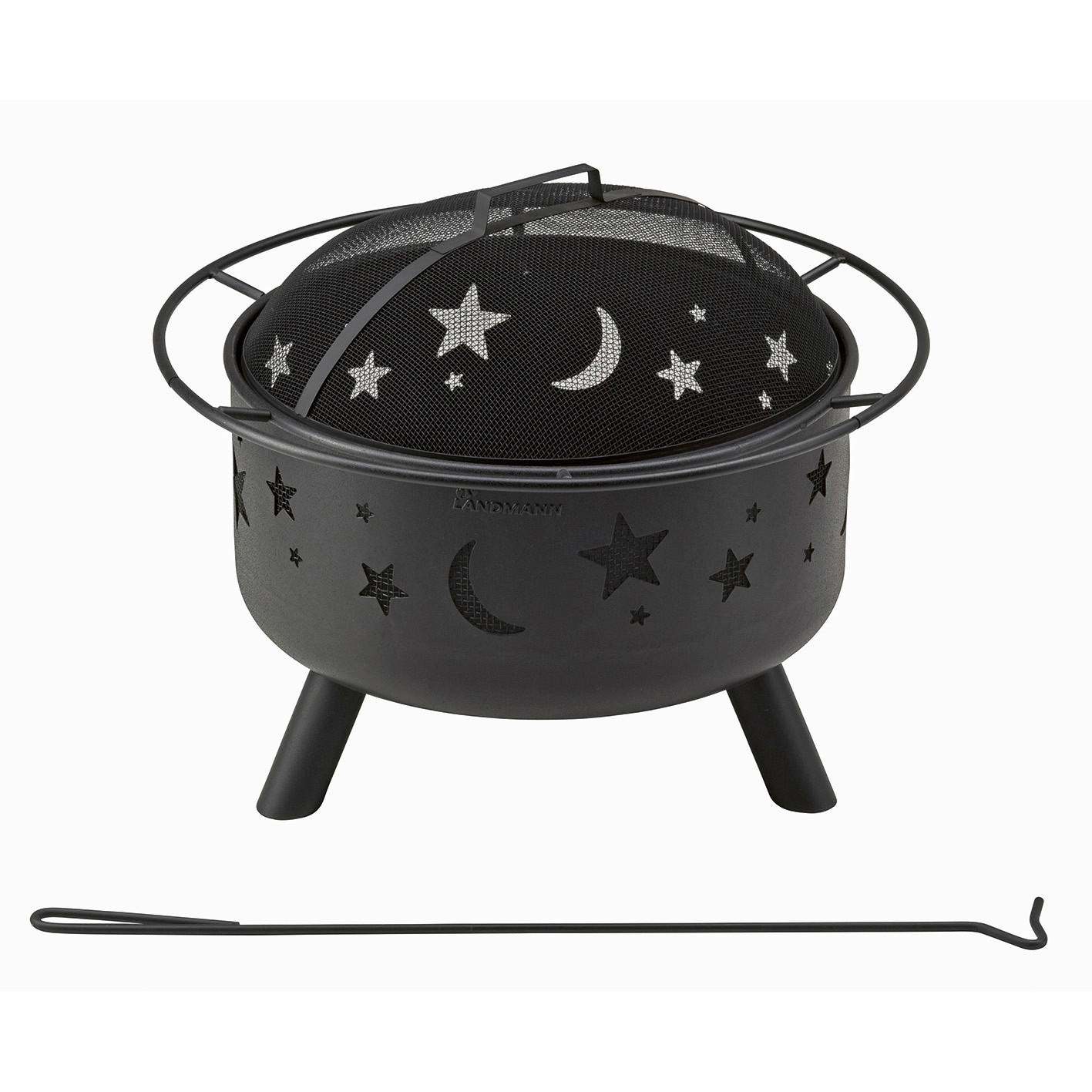 FEUERKORB Stars & Moon  - Schwarz, Basics, Metall (75/58cm) - Landmann