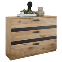 KOMMODE  in 120/88,6/38 cm  - Eichefarben/Graphitfarben, Design, Holzwerkstoff/Metall (120/88,6/38cm) - Xora
