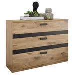 KOMMODE  in 120/88,6/38 cm  - Eichefarben/Graphitfarben, Design, Holzwerkstoff/Metall (120/88,6/38cm) - Xora