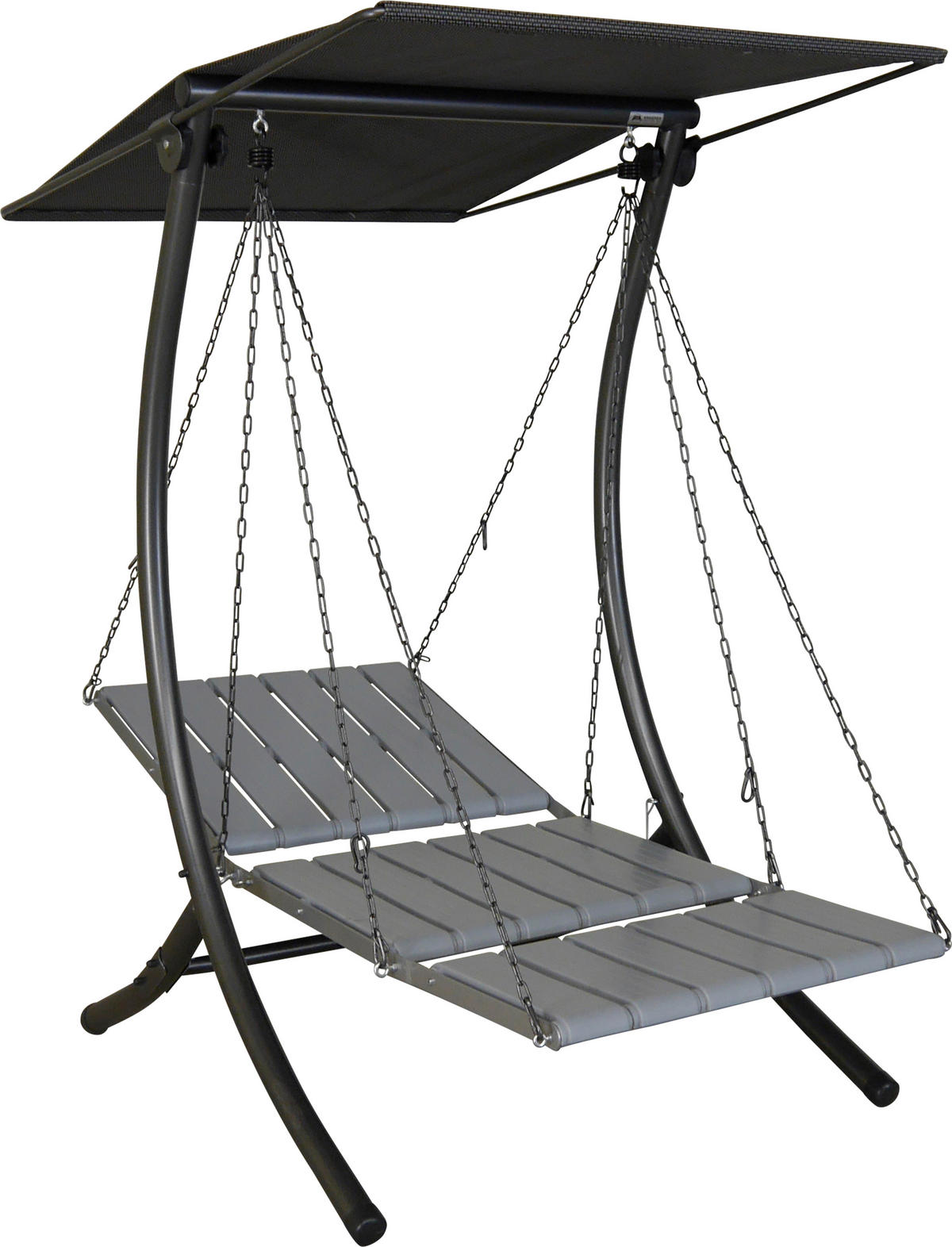 HOLLYWOODSCHAUKEL 100/160/145 cm  - Dunkelgrau/Anthrazit, Basics, Kunststoff/Textil (100/160/145cm) - Boxxx