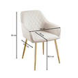 ARMLEHNSTUHL   Samt  - Beige/Goldfarben, Design, Textil/Metall (56/82,5/61,5cm) - Novel