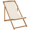 STRANDSESSEL 57/89,5/101,5 cm  - Beige/Akaziefarben, ROMANTIK / LANDHAUS, Holz/Textil (57/89,5/101,5cm) - Ambia Garden