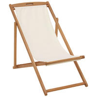 STRANDSESSEL 57/89,5/101,5 cm  - Beige/Akaziefarben, ROMANTIK / LANDHAUS, Holz/Textil (57/89,5/101,5cm) - Ambia Garden