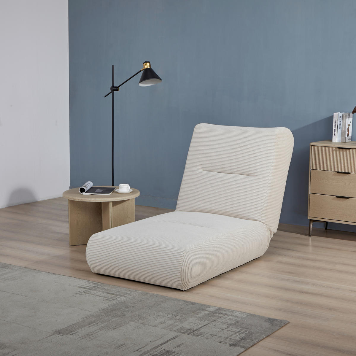ROZKLÁDACÍ KŘESLO NA SPANÍ  - béžová, Design, textil (81/88/160cm) - Livetastic