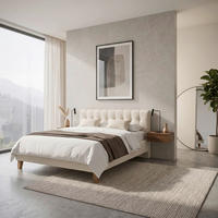 POLSTERBETT 140/200 cm,  in Creme,  - Eichefarben/Creme, MODERN, Holz/Textil (140/200cm) - MID.YOU