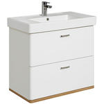 WASCHTISCHUNTERSCHRANK 75/65/44 cm  - Chromfarben/Eichefarben, KONVENTIONELL, Holzwerkstoff (75/65/44cm) - Xora