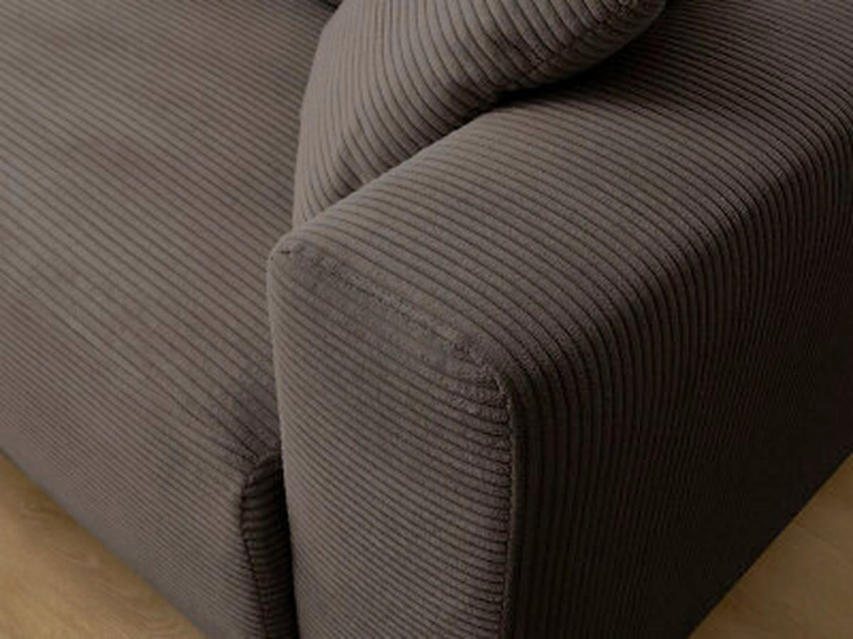 ECKSOFA Ottomane links  ATILLA Taupe Cord  - Taupe/Schwarz, MODERN, Kunststoff/Textil (149/244cm)