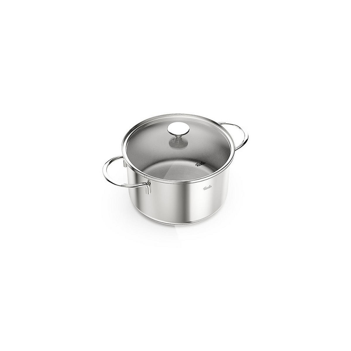 KOCHTOPFSET Leviro 4-teilig  - Edelstahlfarben/Schwarz, Basics, Metall - Fissler