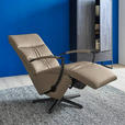 RELAXSESSEL in Leder Braun  - Schwarz/Braun, Design, Leder/Metall (64/112/80cm) - Cantus