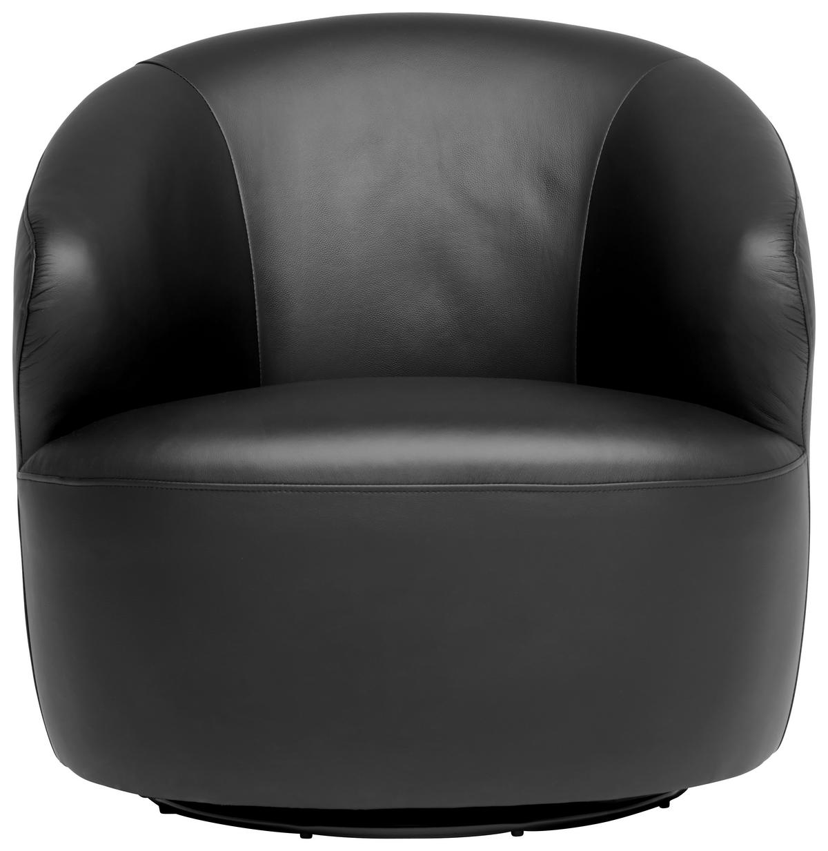 FOTEL - fekete, Design, bőr/fém (80/76,5/80cm) - MID.YOU