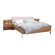 BETTANLAGE 180 cm x 200 cm in Holz, Holzwerkstoff, Textil Champagner, Eichefarben - Champagner/Eichefarben, KONVENTIONELL, Holz/Holzwerkstoff (180/200cm) - Dieter Knoll