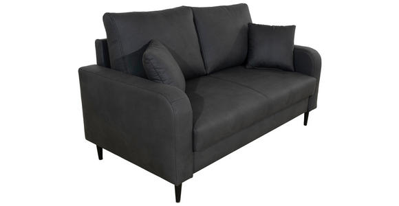 2-SITZER-SOFA in Lederlook Grau - Schwarz/Grau, KONVENTIONELL, Holz/Textil (164/96/86cm) - Carryhome