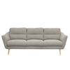3-SITZER-SOFA in Webstoff Grau  - Buchefarben/Grau, Design, Holz/Textil (209/87/88cm) - Livetastic