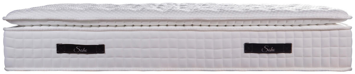TASCHENFEDERKERNMATRATZE SOHO PILLOW TOP 90/200 cm Höhe ca. 32 cm 7 -Zonen - Weiß, Basics, Textil (90/200cm) - Livetastic