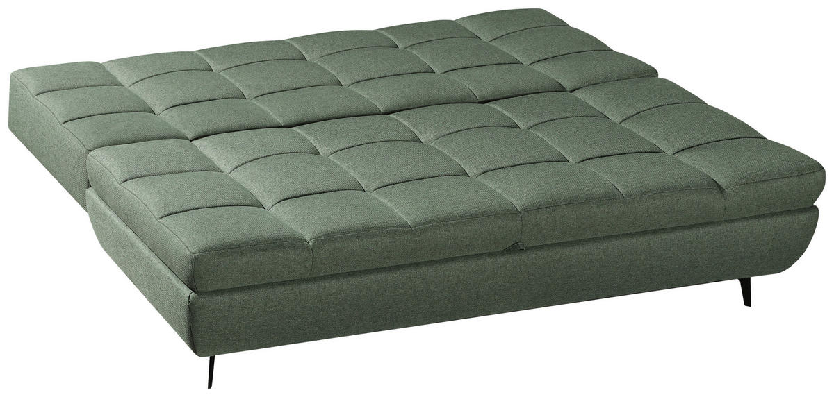 SCHLAFSOFA  mit Flachgewebe Grün  - Schwarz/Grün, Design, Textil/Metall (210/92/107cm) - Novel