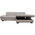 ECKSOFA  in Mikrofaser Hellgrau  290/198 cm  - Hellgrau/Schwarz, Design, Textil/Metall (290/198cm) - Xora