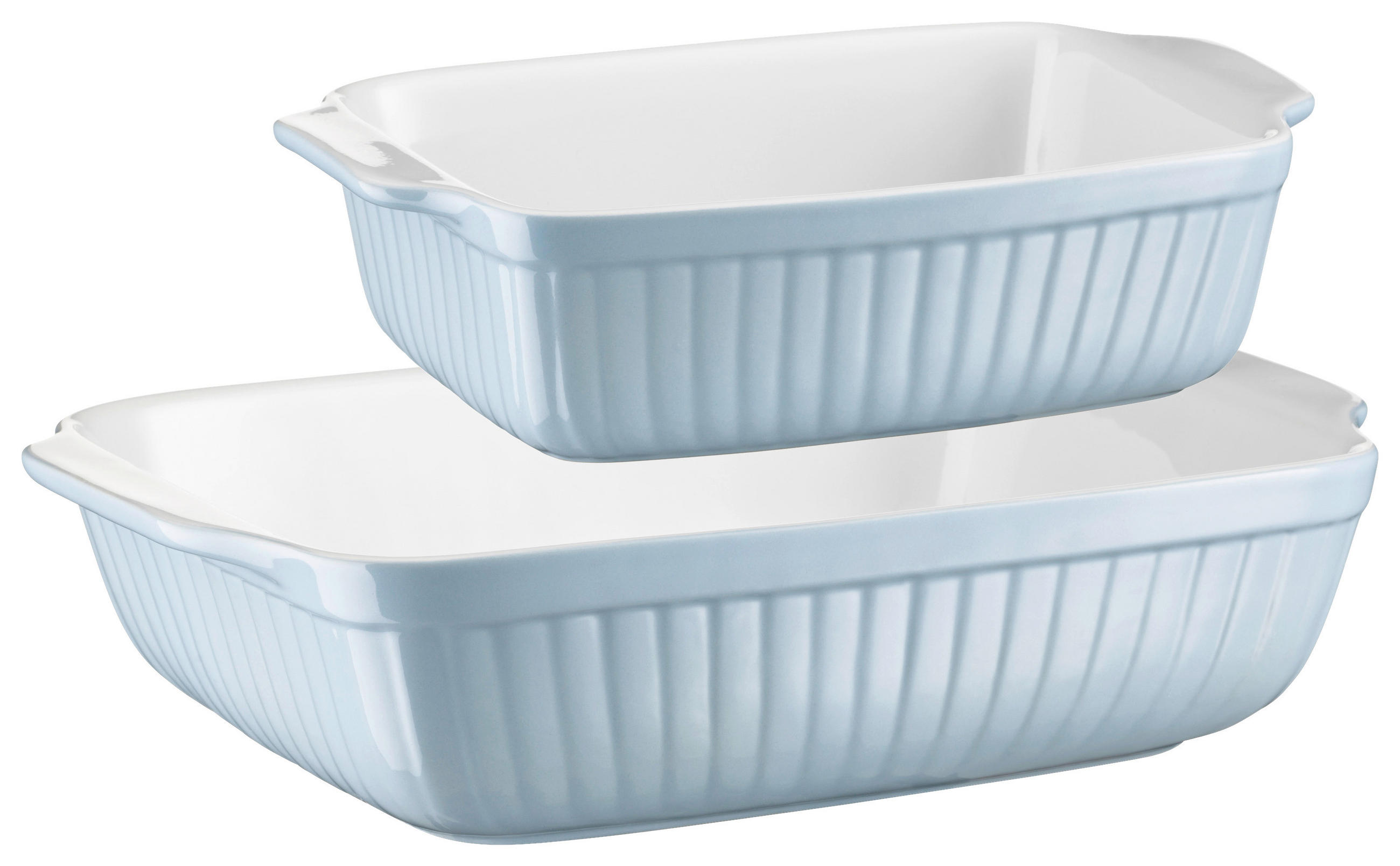 AUFLAUFFORM KITCHEN TIME Keramik 2-teilig  - Hellblau, Basics, Keramik (33/8/24cm) - Mäser