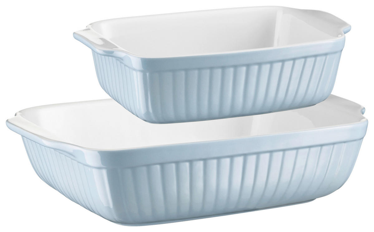 AUFLAUFFORMENSET  2-teilig  - Hellblau, Basics, Keramik (33/8/24cm) - Mäser
