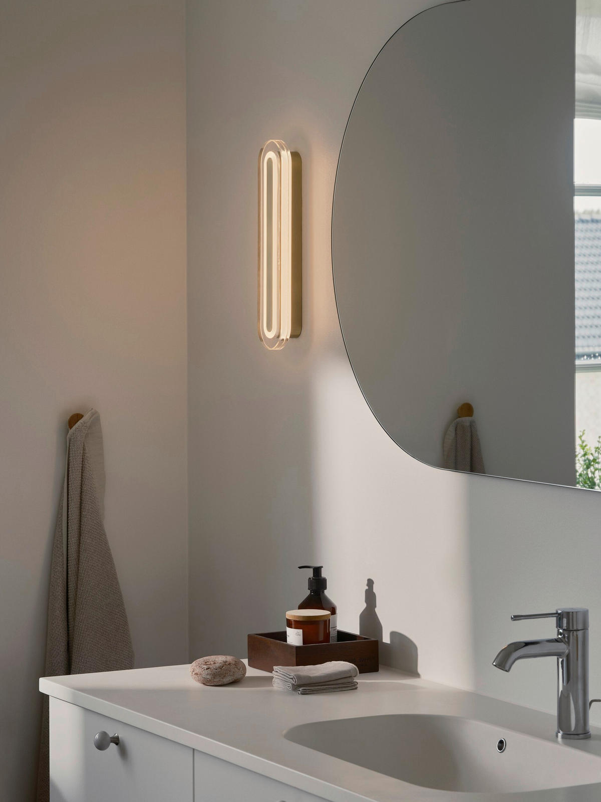 BADEZIMMER-WANDLEUCHTE Cavara 35/5/8 cm  - Messingfarben, KONVENTIONELL, Kunststoff (35/5/8cm) - Nordlux