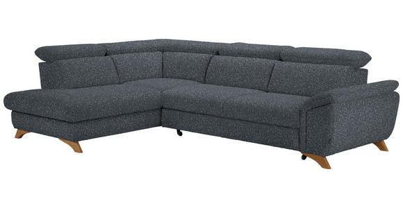 ECKSOFA in Bouclé Dunkelgrau  - Eichefarben/Dunkelgrau, MODERN, Holz/Textil (212/287cm) - Valnatura