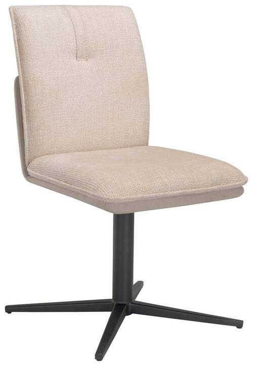 STUHL  in Eisen Samt, Webstoff Metall, Textil  - Beige/Schwarz, Design, Textil/Metall (47/85/61cm) - Novel
