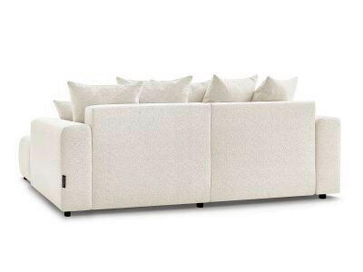 ECKSOFA Ottomane rechts  ATILLA Weiß Flachgewebe  - Schwarz/Weiß, MODERN, Kunststoff/Textil (244/149cm)