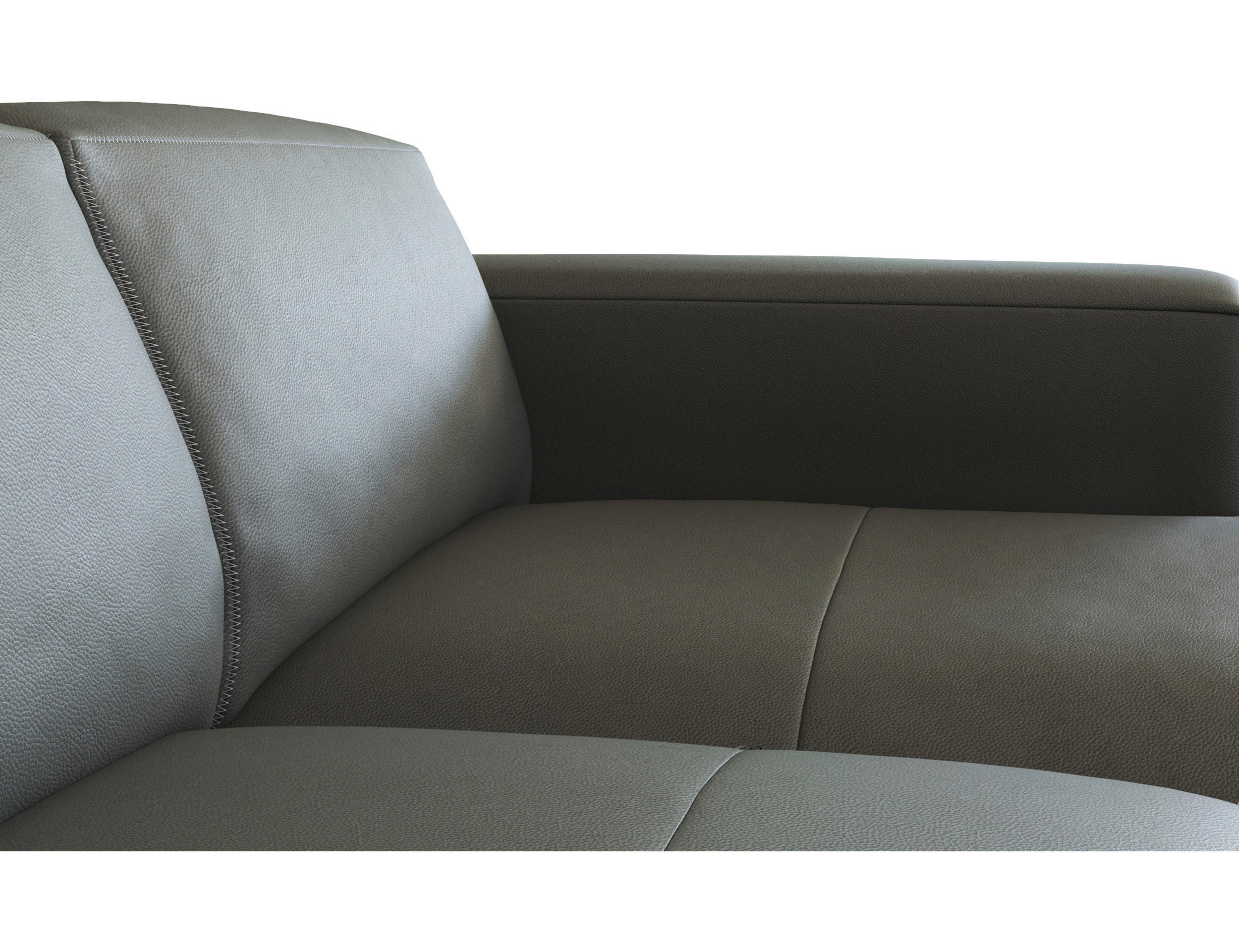ECKSOFA Dunkelgrau Echtleder  - Dunkelgrau/Schwarz, Design, Leder/Holz (251/171cm) - Livetastic