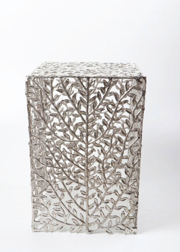 TABURET, kov, 33/49/33 cm - barvy niklu, Design, kov (33/49/33cm) - Ambia Home