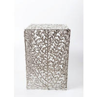 TABURET, kov, 33/49/33 cm - barvy niklu, Design, kov (33/49/33cm) - Ambia Home