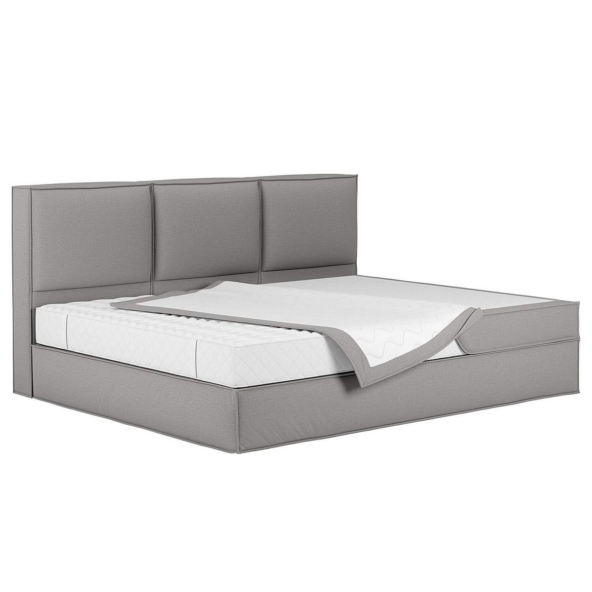 BOXSPRINGBETT 270/200 cm  in Hellgrau  - Hellgrau, Design, Textil (270/200cm) - home24