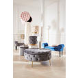 HOCKER Samt Grau, Goldfarben  - Goldfarben/Grau, Trend, Textil/Metall (90/44/90cm) - Xora
