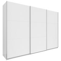 SCHWEBETÜRENSCHRANK Weiss  - Weiss/Silberfarben, Basics, Holzwerkstoff/Metall (300/216/64cm) - Boxxx
