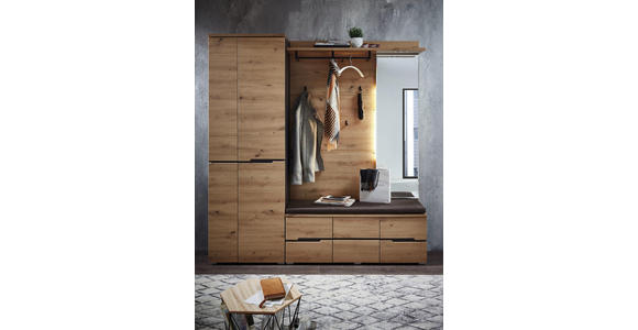 GARDEROBENSCHRANK 65/198/38 cm - Eichefarben/Graphitfarben, Design, Holzwerkstoff (65/198/38cm) - Voleo