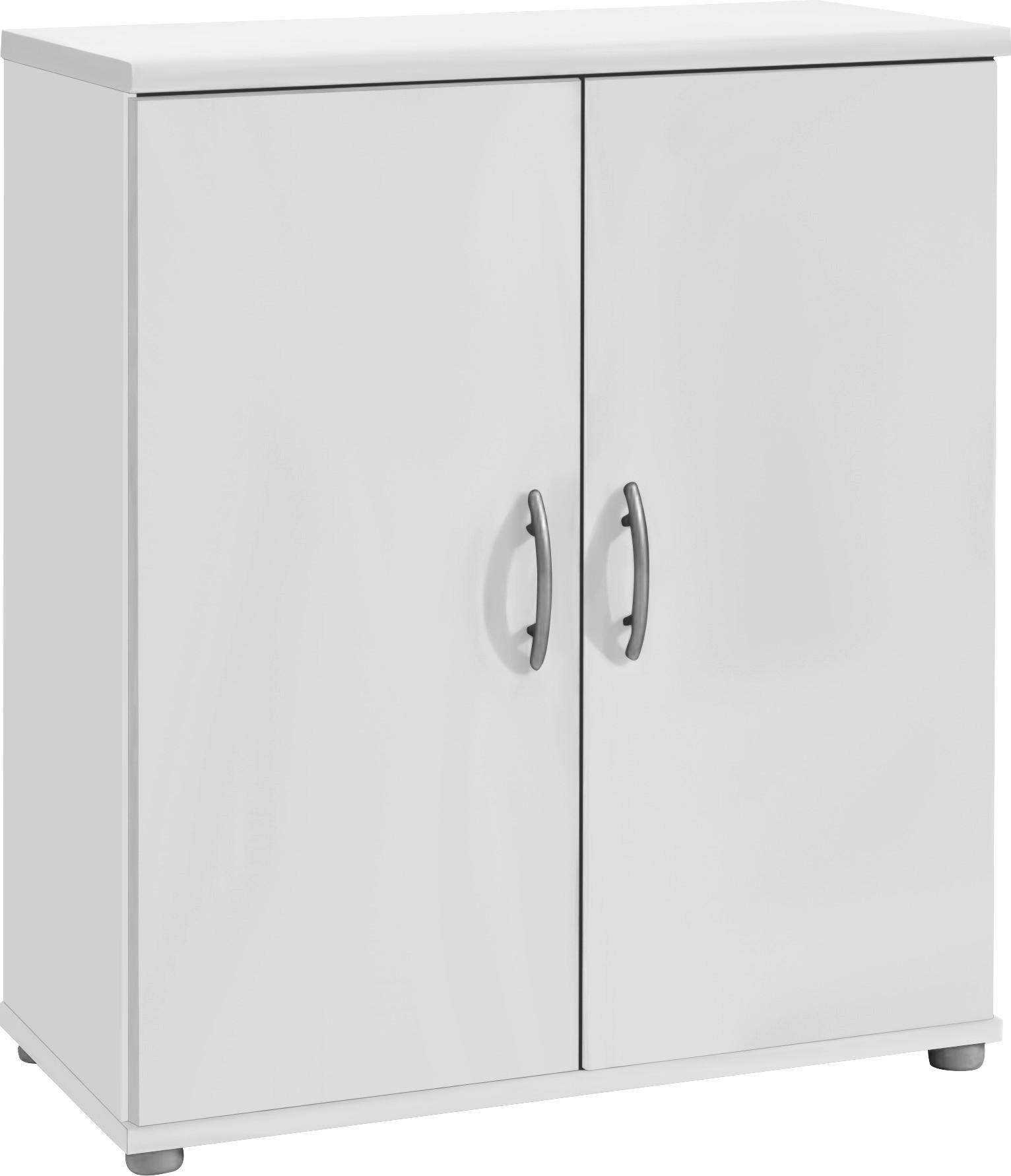 COMODĂ 60/70/30 cm  - argintiu/alb, Konventionell, plastic/material pe bază de lemn (60/70/30cm) - Carryhome