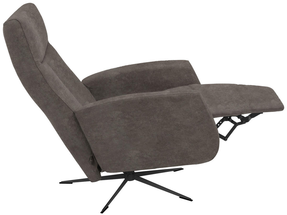 RELAXSESSEL in Textil Anthrazit  - Anthrazit/Schwarz, Design, Textil/Metall (73/105/82cm) - Welnova