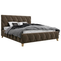 POLSTERBETT 160/200 cm,  in Schlammfarben, gepolstertes Kopfteil, Lattenrost, Bettkasten,  - Schlammfarben, MODERN, Holz/Textil (160/200cm) - MID.YOU