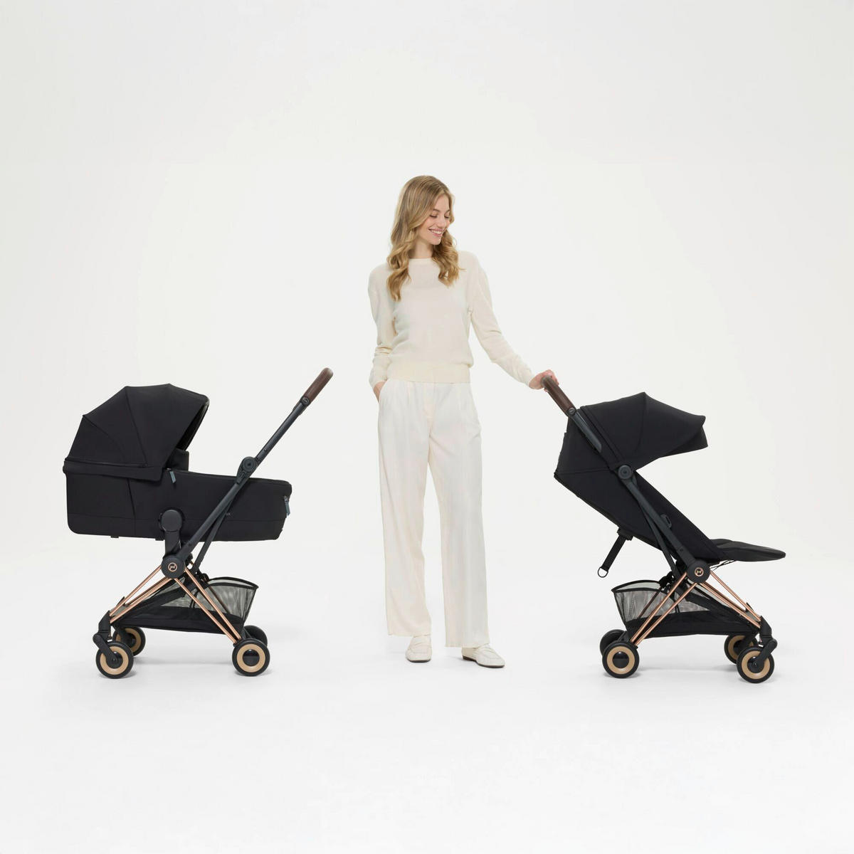 BUGGY COŸA Comfort Rosegold  - Roségold/Schwarz, Basics, Kunststoff/Textil (79/44cm) - cybex PLATINUM