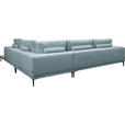 ECKSOFA  in Leinwand Hellblau  318/271 cm  - Schwarz/Hellblau, Design, Textil/Metall (318/271cm) - Belluti