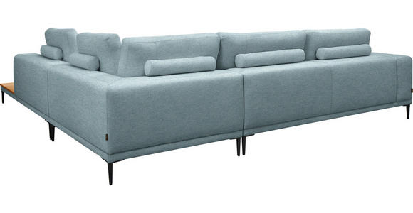 ECKSOFA  in Leinwand Hellblau  318/271 cm  - Schwarz/Hellblau, Design, Textil/Metall (318/271cm) - Belluti