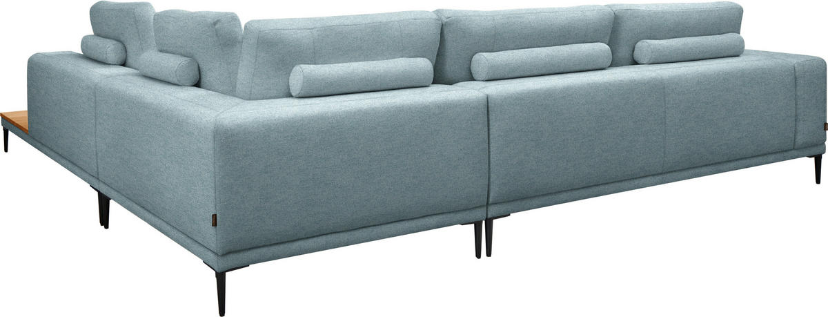 ECKSOFA  in Leinwand Hellblau  318/271 cm  - Schwarz/Hellblau, Design, Textil/Metall (318/271cm) - Belluti