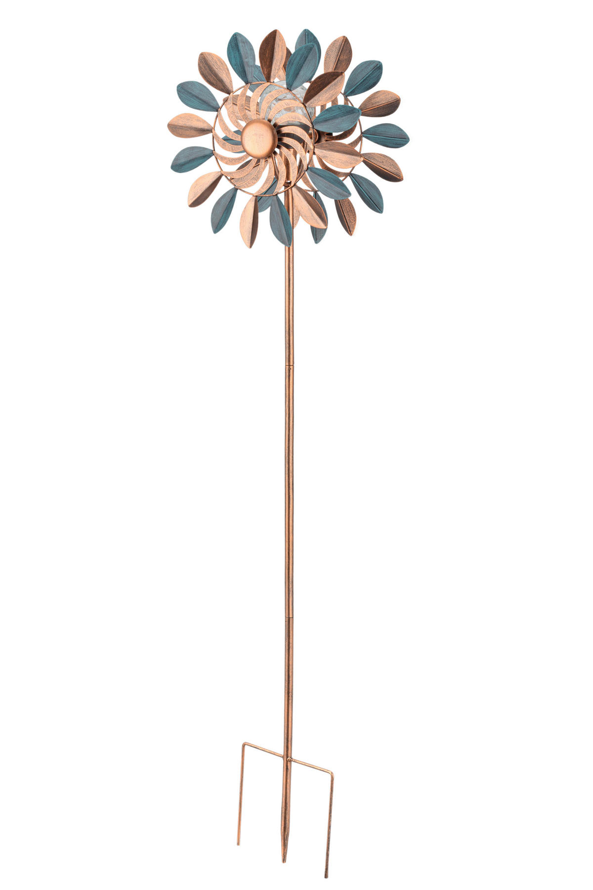 SOLÁRNE SVIETIDLO, 32/18/123 cm - modrá/medená, Design, kov/plast (32/18/123cm) - Ambia Garden