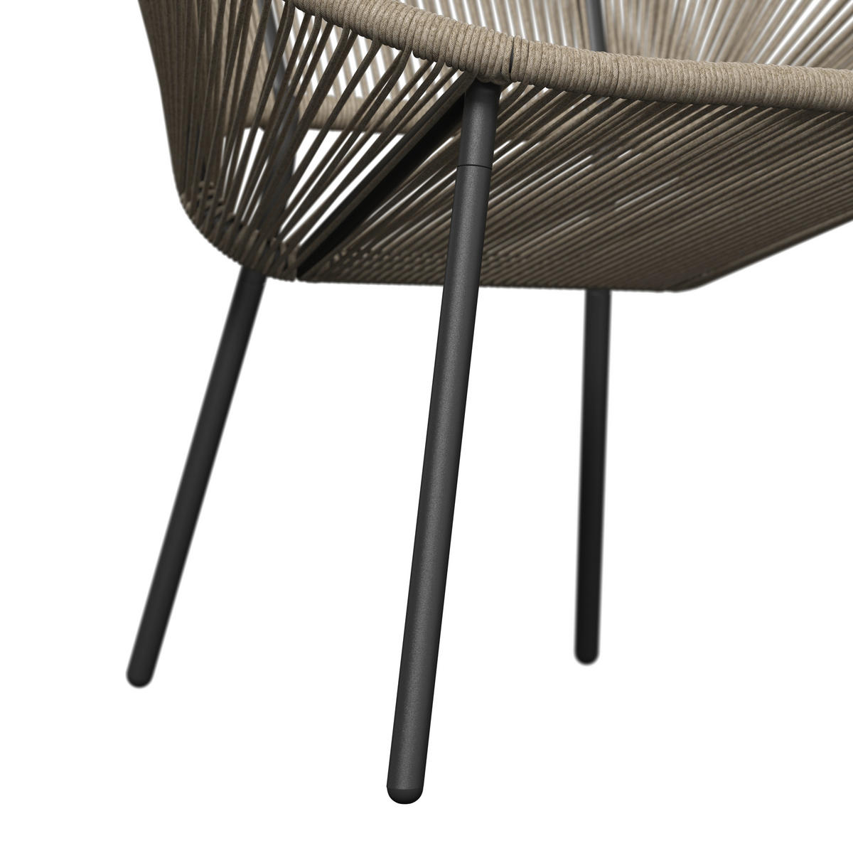 GARTENSESSEL Stahl Schwarz, Beige  - Beige/Schwarz, MODERN, Kunststoff/Metall (69/82/68cm) - Ambia Garden