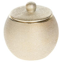 KOSMETIKDOSE Keramik  - Goldfarben, Basics, Keramik (9,3/9,7/9,3cm) - Sadena
