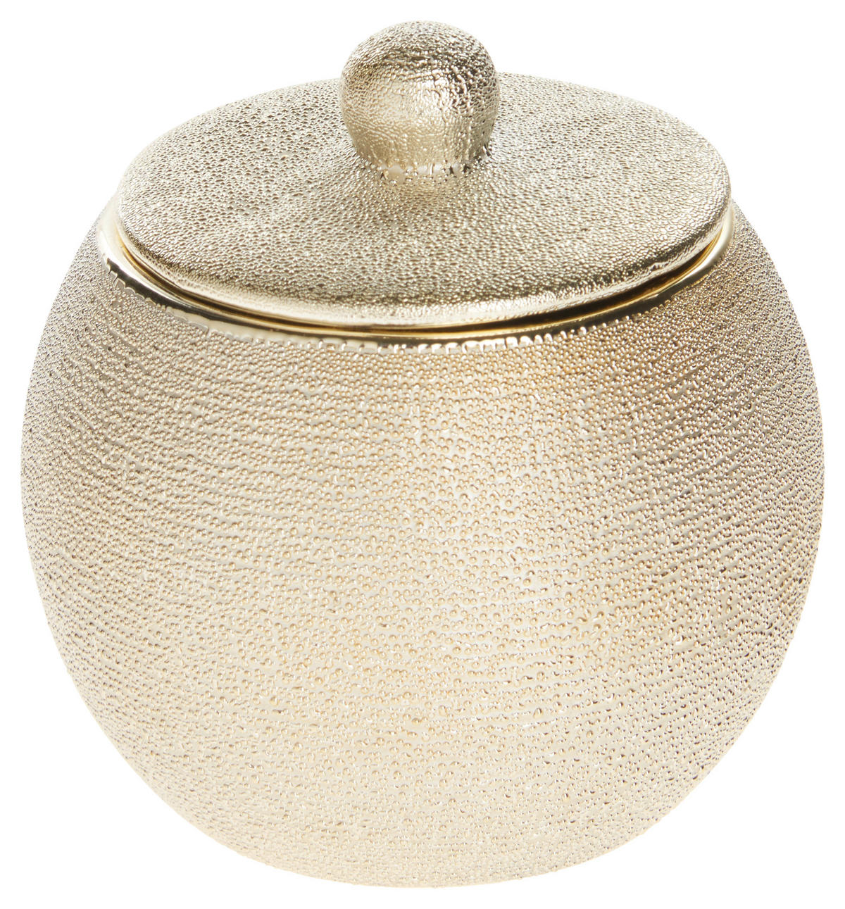 KOSMETIKDOSE Keramik  - Goldfarben, Basics, Keramik (9,3/9,7/9,3cm) - Sadena