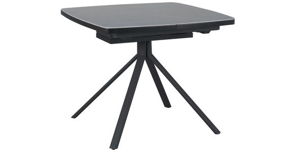 ESSTISCH in Metall, Keramik, Holzwerkstoff 90-130/90/76 cm - Schwarz/Grau, Design, Keramik/Holzwerkstoff (90-130/90/76cm) - Novel