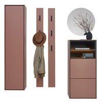 GARDEROBE 5-teilig  in 172/200/41 cm  - Graphitfarben/Braun, Design, Glas/Holzwerkstoff (172/200/41cm) - Voleo