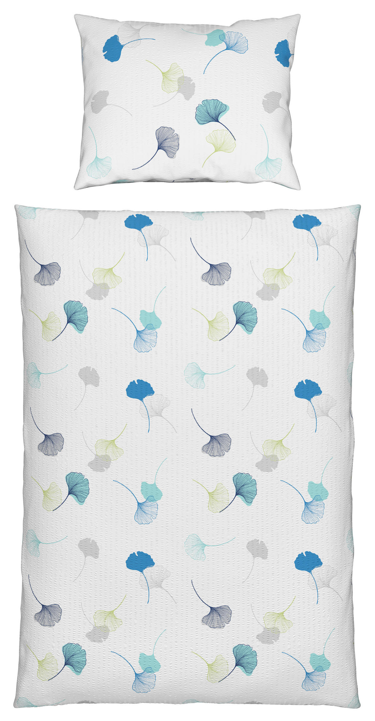 KREPOVÉ OBLIEČKY, seersucker, modrá, zelená, 140/200 cm - modrá/zelená, Konventionell, textil (140/200cm) - Esposa