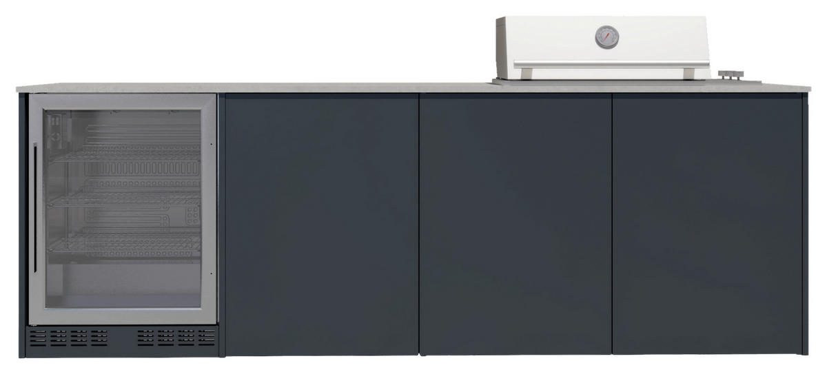 OUTDOORKÜCHE  - Sandfarben/Anthrazit, Basics, Glas/Keramik (262/117-123/63,3cm) - Dieter Knoll