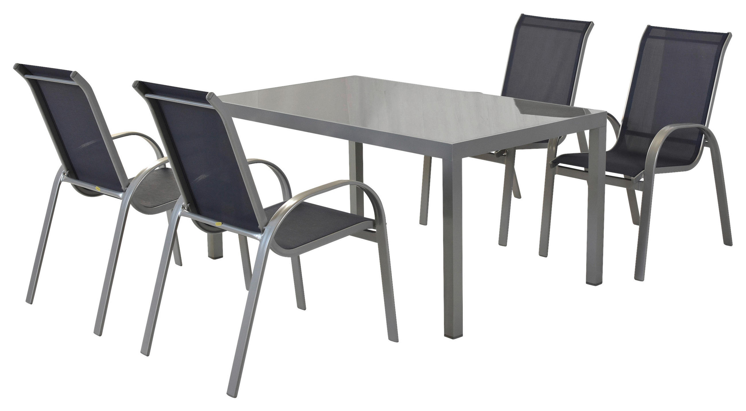 GARTENSET 5-teilig Aluminium  - Blau/Silberfarben, MODERN, Kunststoff/Metall - Gardenson